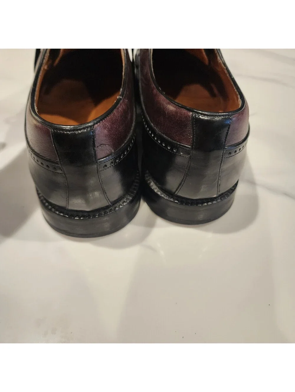 Mezlan Burgundy & Black Wingtip Oxford Dress Shoes – Men's Size 11.5